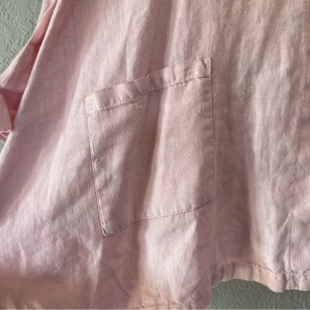 Mosaic USA 100% Linen Pink Button Down Size L - Picture 2 of 6